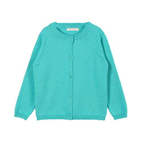 WSLCN Kinder Strickjacke für Mädchen Jungen Basic Cardigan Übergangsjacke Stricken A Grün 4 Jahre Alt(für ca. 110cm) von WSLCN