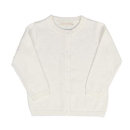 WSLCN Kinder Strickjacke für Mädchen Jungen Basic Cardigan Übergangsjacke Stricken Weiß 4 Jahre Alt(für ca. 110cm) von WSLCN