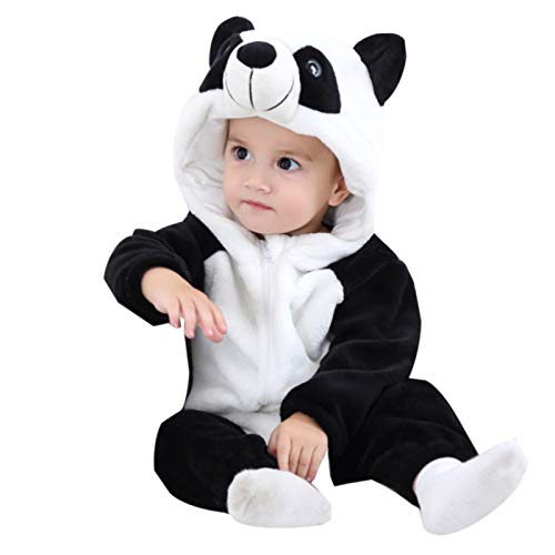 WSLCN Unisex Baby Weich Flanell Overall Süß Strampler Kapuzen Spielanzug Strampelanzug Winter Herbst Cartoon Tier Warm Alltag Weiß 1 Asie 80(6-12 Monate) Weiß 1 Asie 80(6-12 Monate) von WSLCN