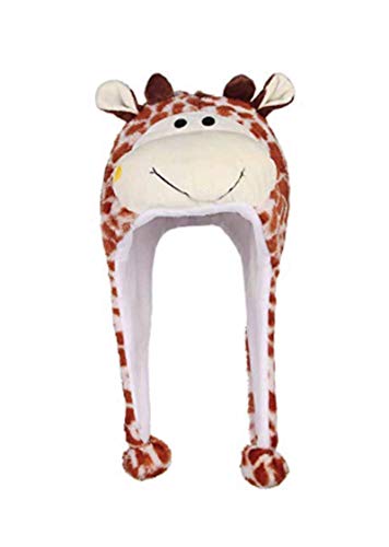 WSLCN Unisex Erwachsene Kinder Plüschhut Tierohrenschützer Wintermütze Hüte Feier Bühnenwerkzeuge Geschenk B Giraffe One Size(ab 8 Jahren Alt) von WSLCN