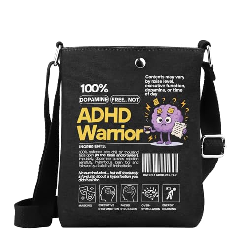 WSNANG ADHD Warrior Gifts Lustige Executive Dysfunction Inspired Messenger Bag Invisible Disability Warrior Crossbody Bag, Adhd Warrior, Modern WSNANG ADHD Warrior Gifts Lustige Executive Dysfunction Inspired Messenger Bag Invisible Disability Warrior Crossbody Bag, Adhd Warrior, Modern von WSNANG