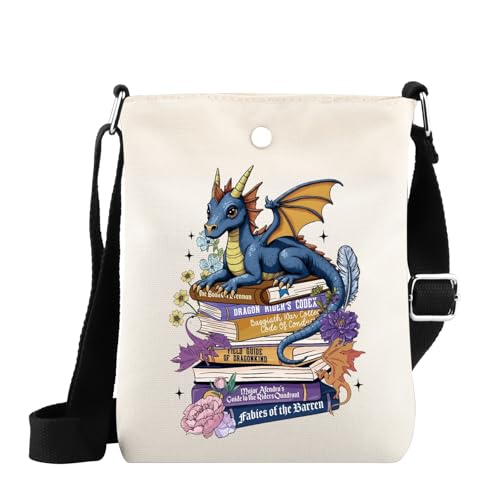 WSNANG FW Fantasy Dark Romance Book Inspired Messenger Bag Dragon Rider Merchandise Reader Lover Gifts, Dragon Codex, Modern von WSNANG