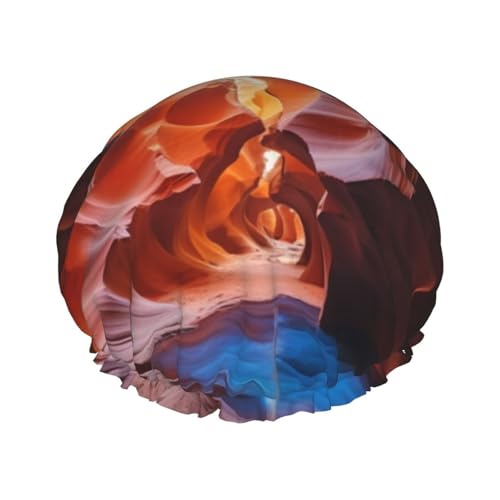 Antelope Canyon bedruckte Duschhaube für Damen, wasserdichte Badekappen, wiederverwendbar, doppellagig, Duschhut, Baden, Duschhauben für Männer und Damen, Spa-Salon Antelope Canyon bedruckte Duschhaube für Damen, wasserdichte Badekappen, wiederverwendbar, doppellagig, Duschhut, Baden, Duschhauben für Männer und Damen, Spa-Salon von WSOIHFEC