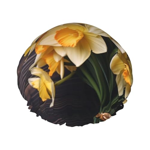 Bouquet of Narzissen bedruckte Duschhaube für Frauen, wasserdichte Badekappen, wiederverwendbar, doppellagig, Duschhut, Baden, Duschhauben für Männer und Damen, Spa-Salon Bouquet of Narzissen bedruckte Duschhaube für Frauen, wasserdichte Badekappen, wiederverwendbar, doppellagig, Duschhut, Baden, Duschhauben für Männer und Damen, Spa-Salon von WSOIHFEC