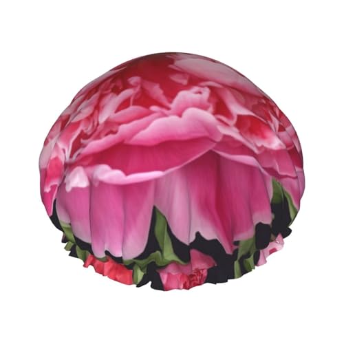 Garden Peony Printed Shower Cap for Women Waterproof Bath Caps Reusable Double Layered Shower Hat Bathing Shower Caps for Men Ladies Spa Salon von WSOIHFEC