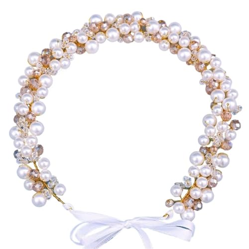 2 Stück Braut Kopfschmuck Kristall Haarband for Frauen Braut Hochzeit Haarschmuck for Hochzeit für Frauen Mädchen(Gold) von WSQHAO