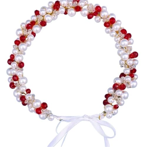 2 Stück Braut Kopfschmuck Kristall Haarband for Frauen Braut Hochzeit Haarschmuck for Hochzeit für Frauen Mädchen(Red) von WSQHAO