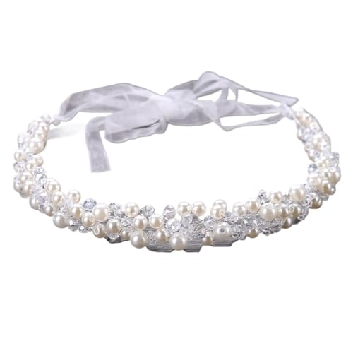 2 Stück Braut Kopfschmuck Kristall Haarband for Frauen Braut Hochzeit Haarschmuck for Hochzeit für Frauen Mädchen(White) von WSQHAO