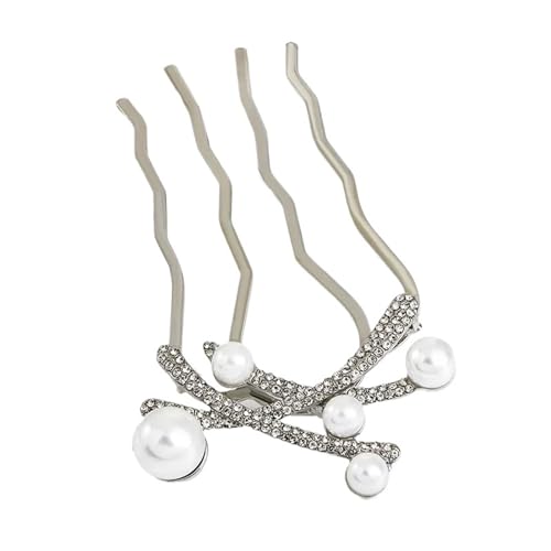 2 Stück Braut Kopfschmuck Metall Haarkämme for Hochzeit Haarschmuck Frauen Party Kopfbedeckung für Frauen Mädchen(Sliver) von WSQHAO