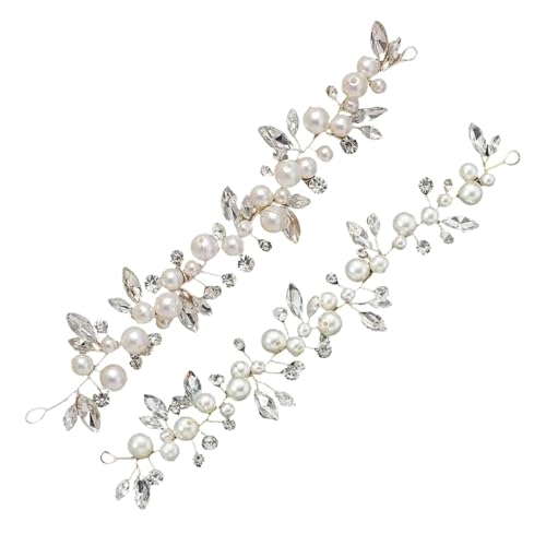 2 teile/satz Hochzeit Kopfschmuck Strass Faux Perle Braut Kopfschmuck Exquisite Haar Schmuck Braut Haar Zubehör for Hochzeit für Frauen Mädchen(Mixed color-2pcs) von WSQHAO