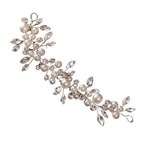 2 teile/satz Hochzeit Kopfschmuck Strass Faux Perle Braut Kopfschmuck Exquisite Haar Schmuck Braut Haar Zubehör for Hochzeit für Frauen Mädchen(Silver-2pcs) von WSQHAO