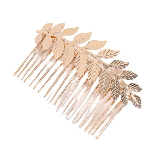 3 teile/satz Hochzeit Haar Zubehör Blatt Haar Clips for Frauen Kristall Braut Kopfschmuck Haarnadel for Hochzeit für Frauen Mädchen(Gold style A) von WSQHAO