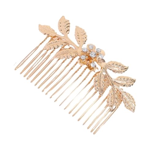 3 teile/satz Hochzeit Haar Zubehör Blatt Haar Clips for Frauen Kristall Braut Kopfschmuck Haarnadel for Hochzeit für Frauen Mädchen(Gold style B) von WSQHAO