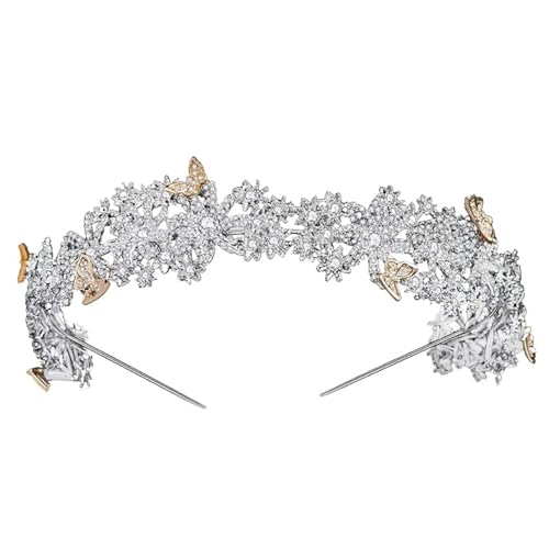 Braut Kopfschmuck Frauen Haarschmuck for Hochzeit Brautschmuck Schmetterlingsform Stirnbänder for Verlobung für Frauen Mädchen von WSQHAO