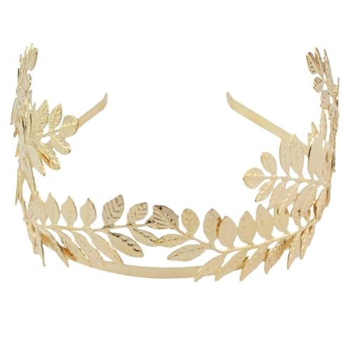 Braut Kopfschmuck Glänzend Hochzeit Haarkamm Blatt Zweig Stirnband Krone for Schmuck für Frauen Mädchen(Gold style F) von WSQHAO
