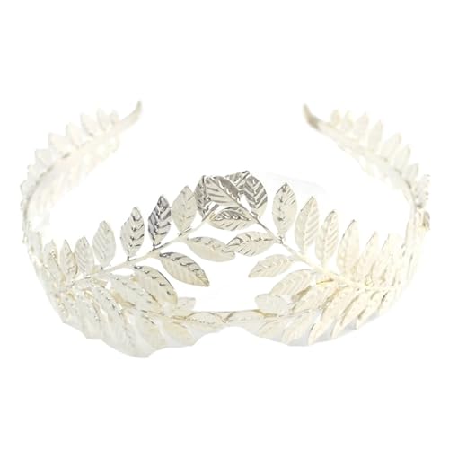 Braut Kopfschmuck Glänzend Hochzeit Haarkamm Blatt Zweig Stirnband Krone for Schmuck für Frauen Mädchen(Silver style B) von WSQHAO