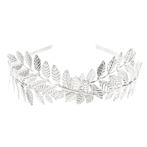 Braut Kopfschmuck Glänzend Hochzeit Haarkamm Blatt Zweig Stirnband Krone for Schmuck für Frauen Mädchen(Silver style C) von WSQHAO
