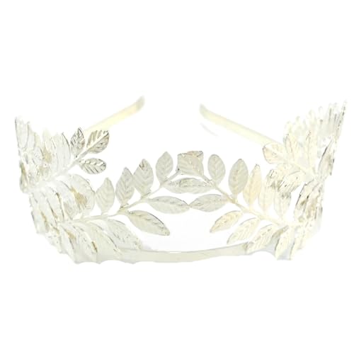 Braut Kopfschmuck Glänzend Hochzeit Haarkamm Blatt Zweig Stirnband Krone for Schmuck für Frauen Mädchen(Silver style F) von WSQHAO