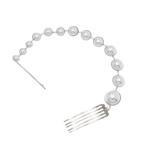 Perle Hochzeit Haarschmuck Charm Braut Kristall Haarkämme Frauen Party Haarnadeln Hochzeit Haarschmuck für Frauen Mädchen(Silver) von WSQHAO
