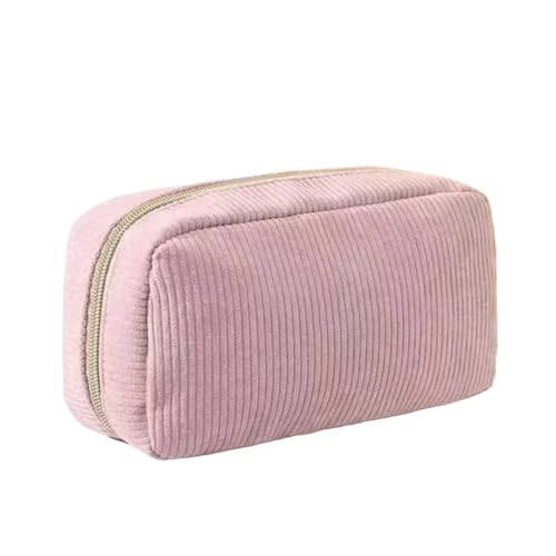 WSQHAO 2 Stück Cord-Federmäppchen, großes Fassungsvermögen, Schreibwaren, einfarbig, Schulbedarf, Federmäppchen FüR Teenager(Pink) von WSQHAO