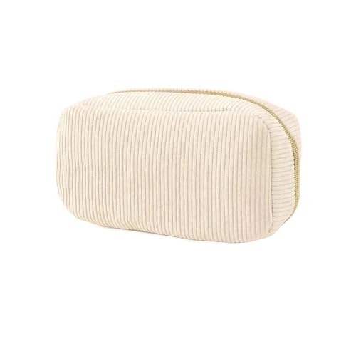 WSQHAO 2 Stück Cord-Federmäppchen, großes Fassungsvermögen, Schreibwaren, einfarbig, Schulbedarf, Federmäppchen FüR Teenager(White) von WSQHAO