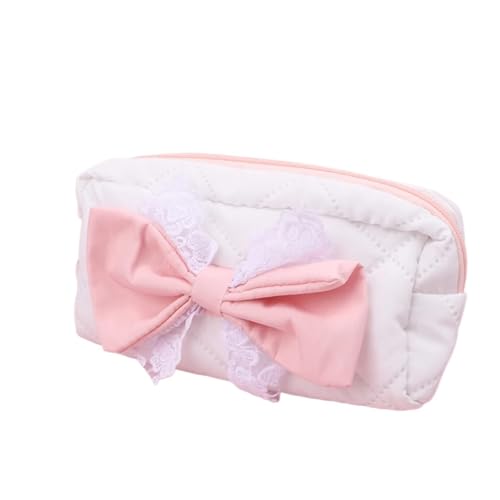 WSQHAO 2 stücke Bleistift Fall Bogen Stift Tasche Herz Schreibwaren Tragbare Lagerung Taschen Zipper Tasche Große Kapazität Schule Supp FüR Teenager(Pink) von WSQHAO