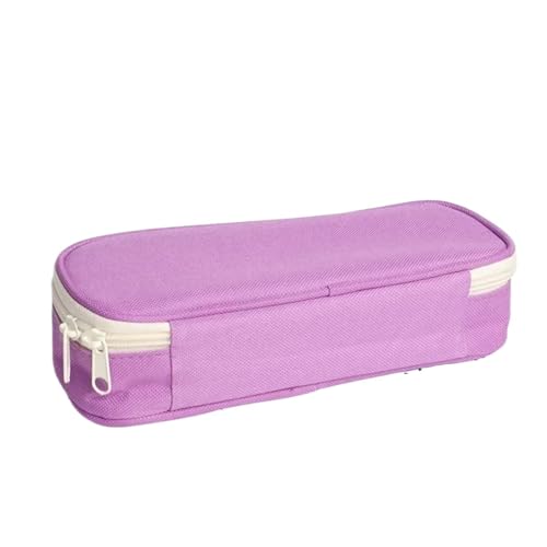 WSQHAO 2 stücke Bleistift Fall Student Bleistift Fall Kreative Einfarbig Bleistift Tasche Hohe Kapazität Leinwand Schreibwaren Lagerung Tasche FüR Teenager(Purple) von WSQHAO