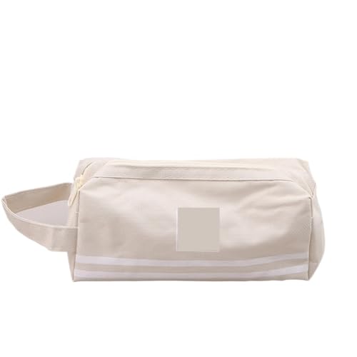 WSQHAO 2 stücke Doppel Schicht Tragbare Bleistift Fall Oxford Tuch Doppel-reißverschluss Bleistift Tasche for Studenten Zurück Zu Schule Lagerung Schreibwaren versorgung FüR Teenager(Beige) von WSQHAO