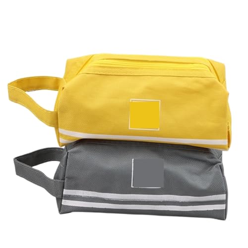 WSQHAO 2 stücke Doppel Schicht Tragbare Bleistift Fall Oxford Tuch Doppel-reißverschluss Bleistift Tasche for Studenten Zurück Zu Schule Lagerung Schreibwaren versorgung FüR Teenager(Gray) von WSQHAO