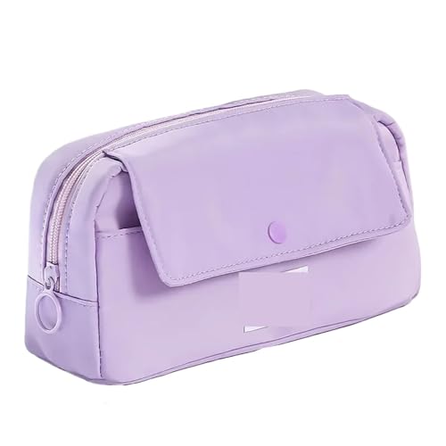 WSQHAO 2 stücke Einfachheit Bleistift Fall for Studenten Einfarbig Stift Tasche Große Kapazität Schreibwaren Lagerung Tasche Schule Liefert FüR Teenager(Purple) von WSQHAO