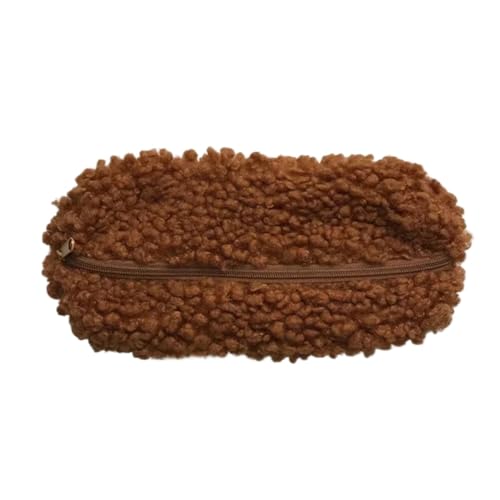 WSQHAO 2 stücke Einfarbig Bleistift Taschen Mädchen Plüsch Stift Fällen Einfache Student Tasche Organizer Büro Schule Liefert FüR Teenager(Coffee) von WSQHAO