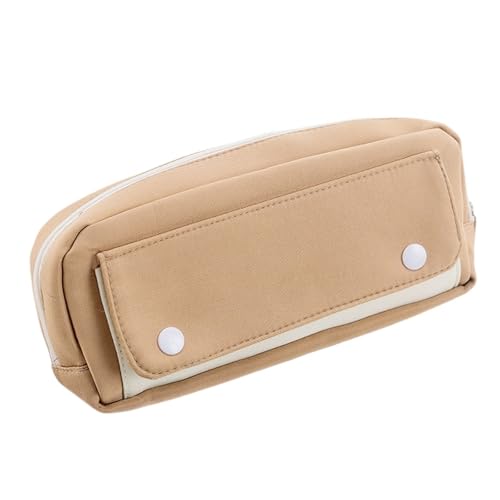 WSQHAO 2 stücke Große Kapazität Bleistift Fall Schule Nette Stift Fall Multi-funktionale Stift Taschen Bleistifte Beutel Lagerung Studenten Schreibwaren FüR Teenager(Khaki) von WSQHAO