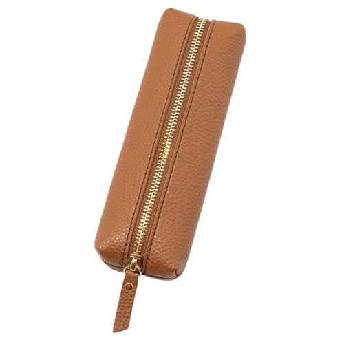 WSQHAO 2 stücke Große Kapazität Stift Tasche Leder Stift Fall Schreibwaren Halter Lagerung Box Zipper Bleistift Beutel Schule Liefert FüR Teenager(Brown) von WSQHAO