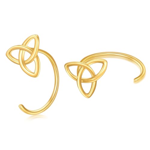 WSX 14K Massivgold Keltischer Knoten Halbkreis-Ohrringe für Damen Zierliche Gelbgold Ohrringe Schmuck Geschenk für Sie WSX 14K Massivgold Keltischer Knoten Halbkreis-Ohrringe für Damen Zierliche Gelbgold Ohrringe Schmuck Geschenk für Sie von WSX