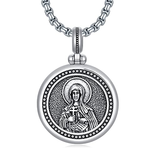 WSX 925 Sterling Silber orthodoxe Medaille Ikone Halskette für Männer Frauen Saint Maria Skobtsova Virgin Schutz katholisch für Vater Mutter WSX 925 Sterling Silber orthodoxe Medaille Ikone Halskette für Männer Frauen Saint Maria Skobtsova Virgin Schutz katholisch für Vater Mutter von WSX