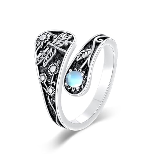 WSX Libelle Insekt Tier Löffel Antik Ring Sterlingsilber Vintage Verstellbarer Ring für Damen Größe 6 WSX Libelle Insekt Tier Löffel Antik Ring Sterlingsilber Vintage Verstellbarer Ring für Damen Größe 6 von WSX