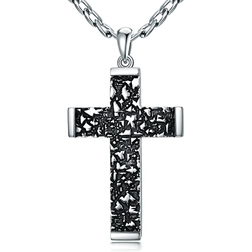 WSX Männer Kreuz Halskette Sterling Silber 22 Zoll Jesus Halskette für Vater Ehemann WSX Männer Kreuz Halskette Sterling Silber 22 Zoll Jesus Halskette für Vater Ehemann von WSX