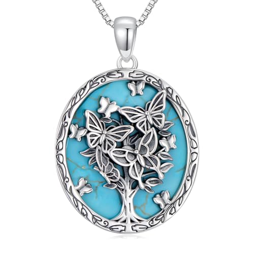 WSX Natürlicher Türkis Schmetterling Halskette für Frauen, Sterling Silber Native American Vintage Anhänger Western Schmuck Geburtstagsgeschenk WSX Natürlicher Türkis Schmetterling Halskette für Frauen, Sterling Silber Native American Vintage Anhänger Western Schmuck Geburtstagsgeschenk von WSX