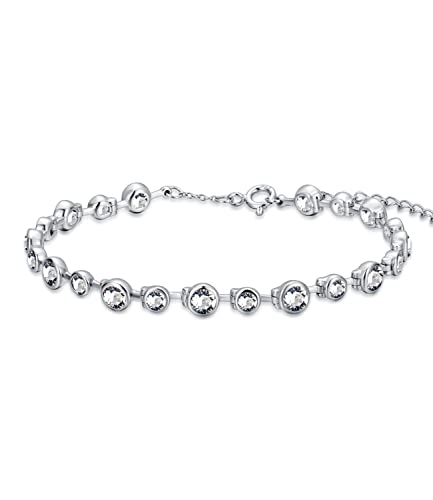 WSX Weiß Zirkonia Tennis Armband für Damen 925 Sterling Silber AAAAA Zirkonia Klassisches Tennis Armband Größe 16,5-19 cm von WSX