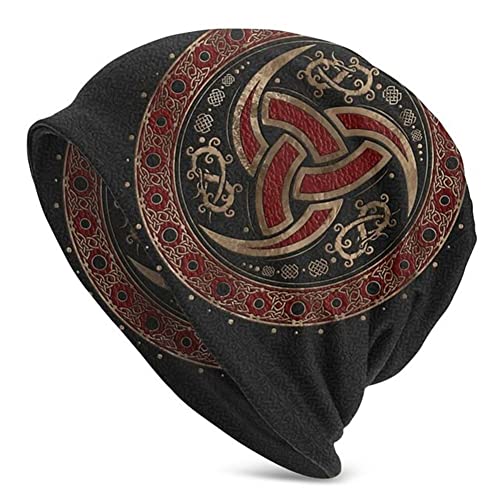 WSXJJ 3D Wikinger Street Skullies Mützen Herren Damen Strickmütze Warme Wintermütze Nordische Geschenke,Odin Horn von WSXJJ