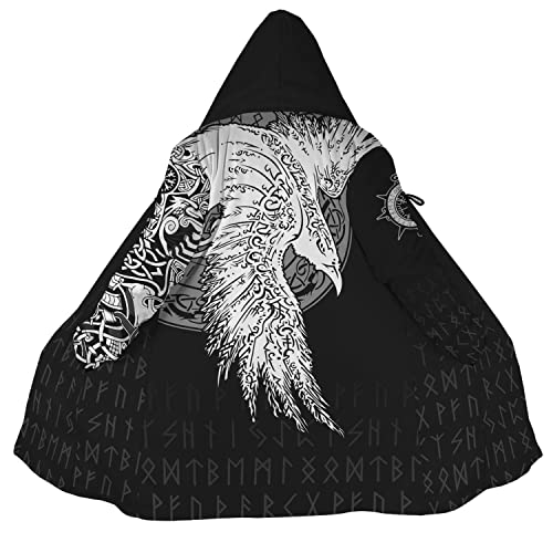 WSXJJ Odin Raven Herren Wikinger Kapuzen Mantel, Umhang Nordischem Kaschmir Imitat 3D Gedruckter Mantel Winter Mittlere Länge Parka Jacke,White Raven,XXL WSXJJ Odin Raven Herren Wikinger Kapuzen Mantel, Umhang Nordischem Kaschmir Imitat 3D Gedruckter Mantel Winter Mittlere Länge Parka Jacke,White Raven,XXL von WSXJJ