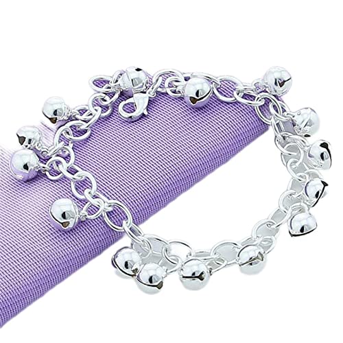 WSZJLN Armband aus Sterlingsilber mit niedlichem Glöckchen für Mädchen, Silber, Modeschmuck von WSZJLN