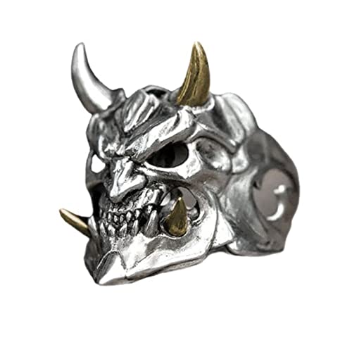 WSZJLN Retro Hannya Maskenring japanischer Stil Herren Halloween Ring Hip Hop Rock Modeschmuck Geschenke verstellbar größenverstellbar WN1035-2 von WSZJLN