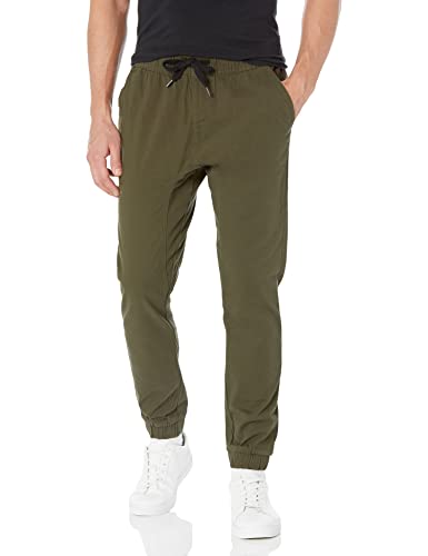 WT02 Herren Jogginghose aus Twill Lässige Hose, Oliv/Blatt für Mich (Leaf It to Me), Mittel von WT02