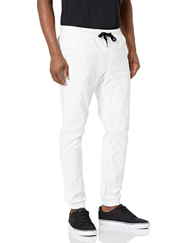 WT02 Herren Jogginghose in einfarbigen Farben und Stretch-Twill Lässige Hose, Weiß A, XXL von WT02