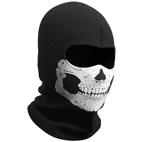 WTACTFUL 3D Scary Skull Lycra Maske Scary Hood Cosply Kostüm Halloween Party Musik Festival Rave Vollgesichtsmaske von WTACTFUL