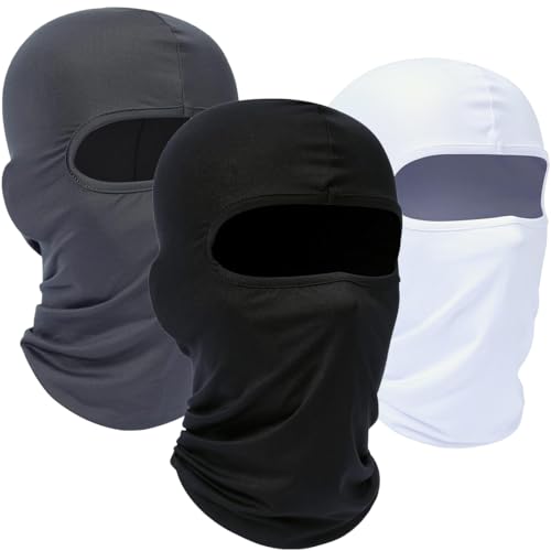 WTACTFUL 3er Set - Sturmhaube Motorrad Damen Herren Skimaske Balaclava Sommer Winter Haube Unter Helm Atmungsaktiv Winddicht Motorradfahren Fahrrad Radfahren Skifahren Snowboarden Schwarz/Grau/Weiß WTACTFUL 3er Set - Sturmhaube Motorrad Damen Herren Skimaske Balaclava Sommer Winter Haube Unter Helm Atmungsaktiv Winddicht Motorradfahren Fahrrad Radfahren Skifahren Snowboarden Schwarz/Grau/Weiß von WTACTFUL