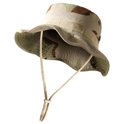 WTACTFUL Sonnenhut Herren UV Schutz Fischerhüte Faltbar Anglerhut Sonnenschutz Hut Outdoor Sommerhut Wanderhut Camping Reisen Angeln DCU-Camo von WTACTFUL
