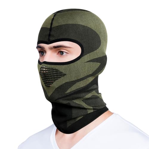 WTACTFUL Sturmhaube Winter Balaclava Skimaske für Outdoorsports Radfahren, Motorrad Fahren, Snowboarden, Skifahren Winddicht Warm Gesichtshaube Herren/Damen Grün von WTACTFUL