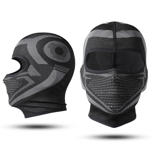 WTACTFUL Sturmhaube Winter Balaclava Skimaske für Outdoorsports Radfahren, Motorrad Fahren, Snowboarden, Skifahren Winddicht Warm Gesichtshaube Herren/Damen Kurz Schwarz von WTACTFUL